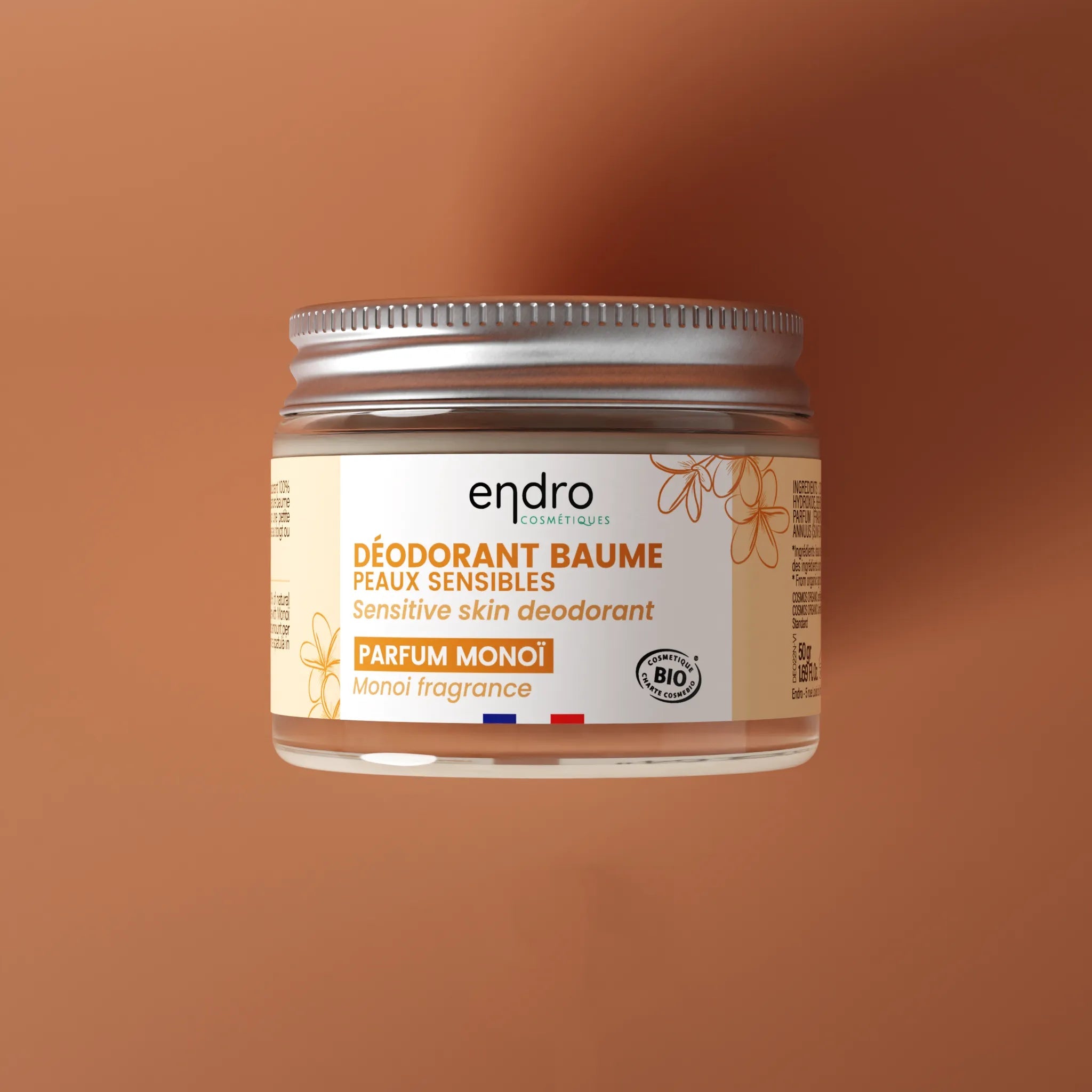 Déodorant Peaux Sensibles - Parfum Monoï, sans bicarbonate - Endro Cosmetiques