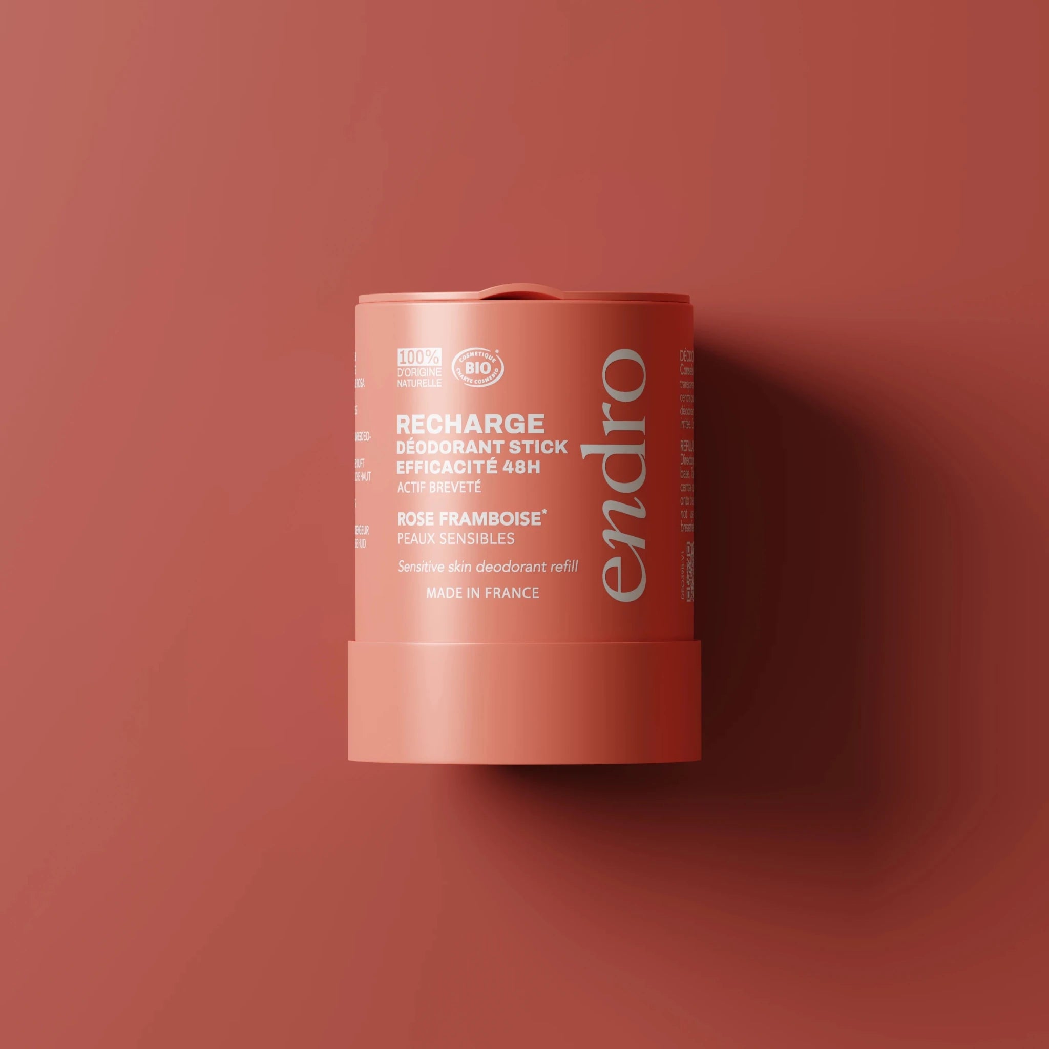 Recharge déodorant stick - Parfum rose - framboise - Endro Cosmetiques